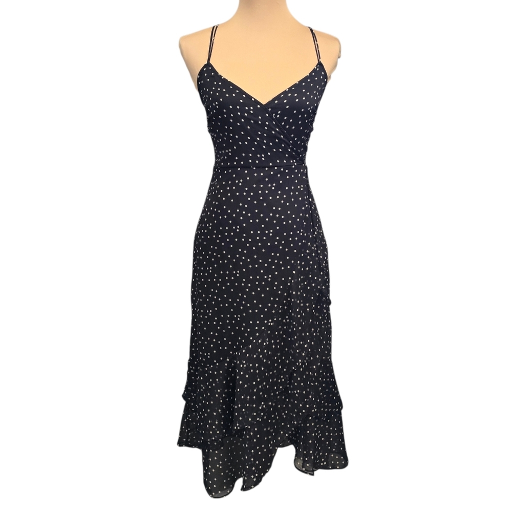 Women's mi ami Elegant Black And White Polka Dot Dress - xs